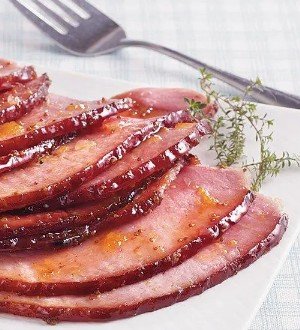 Baked Ham with Walnut Peach Sauce Recipe