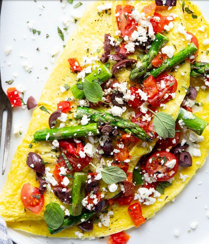Asparagus Greek Omelet