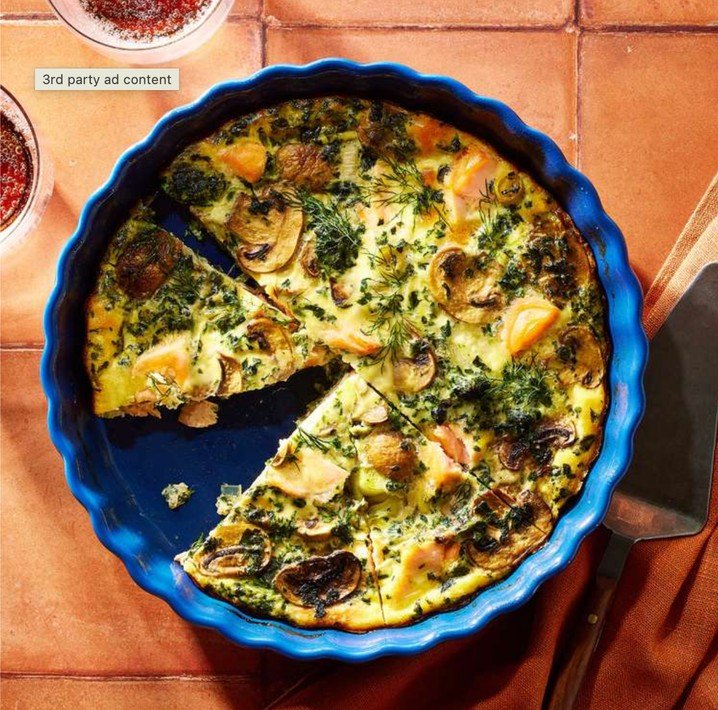 Crustless Salmon, Leek & Mushroom Quiche