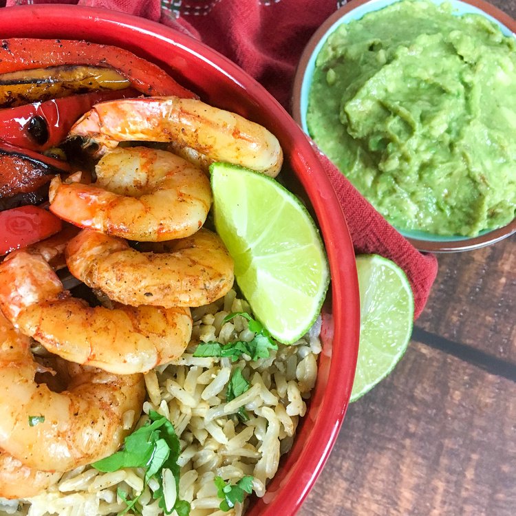 Shrimp Fajita Bowls with Cilantro-Lime Rice Recipe