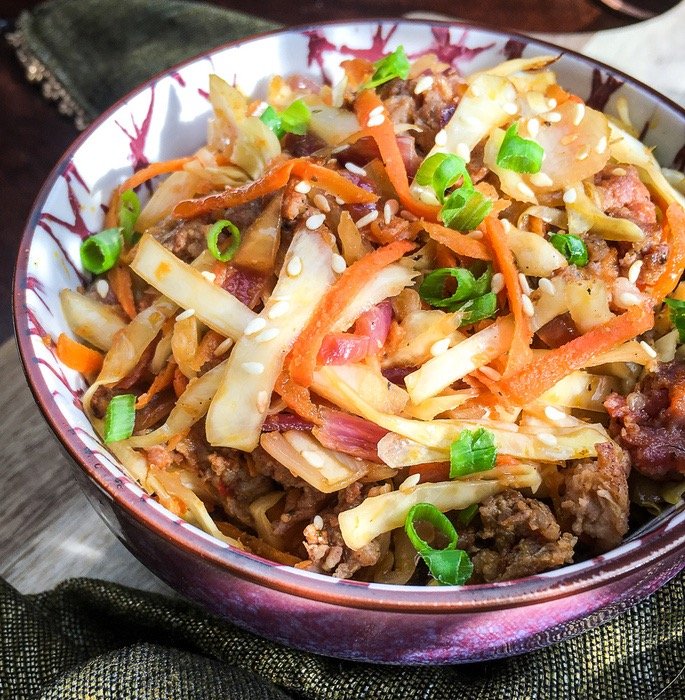 Easy Keto Egg Roll in a Bowl Recipe