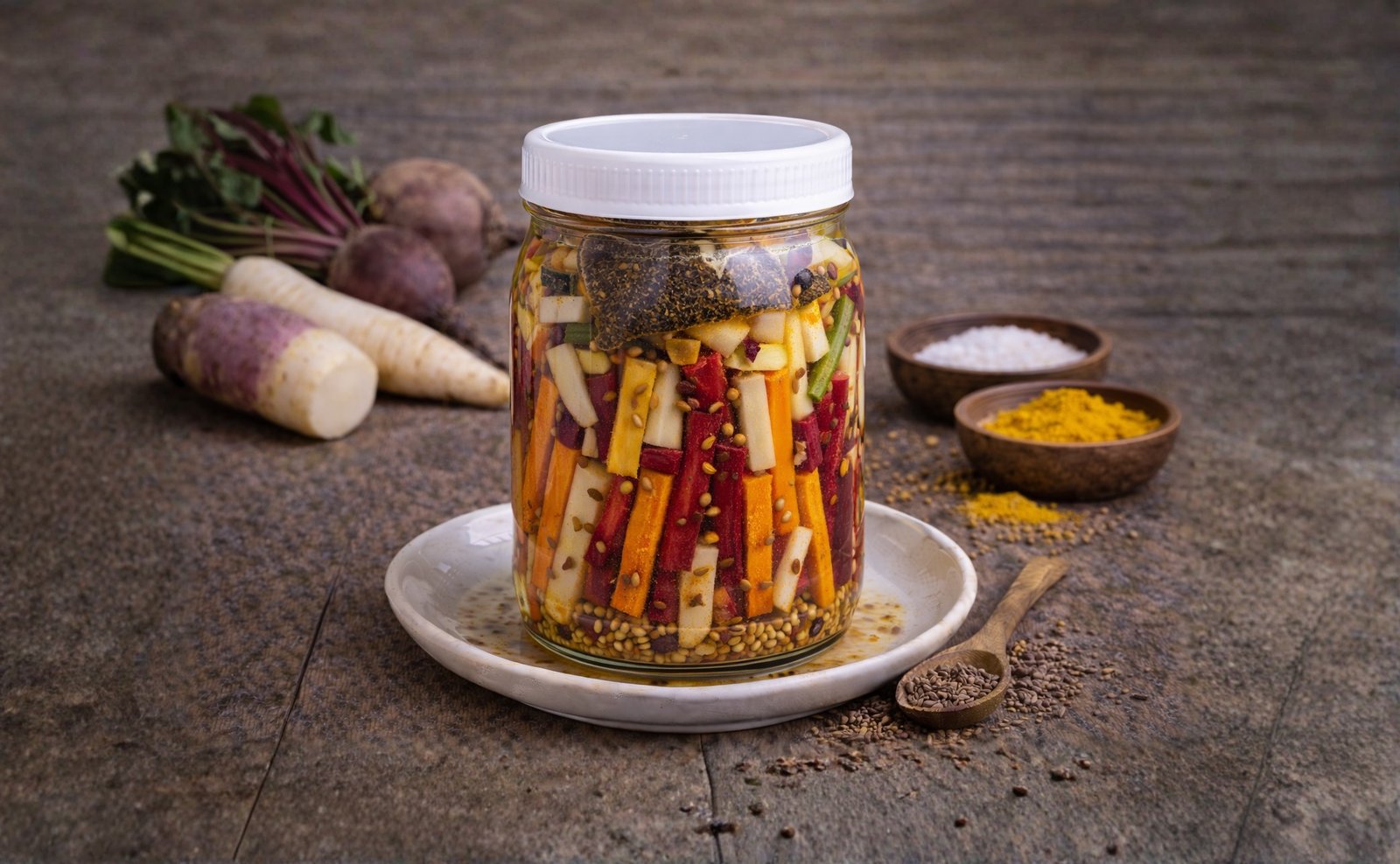 Fermented Rainbow Root Sticks with Turmeric Recipe